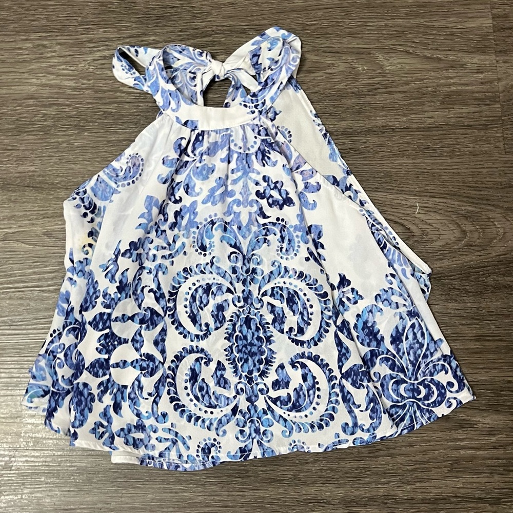 Blue and White Top